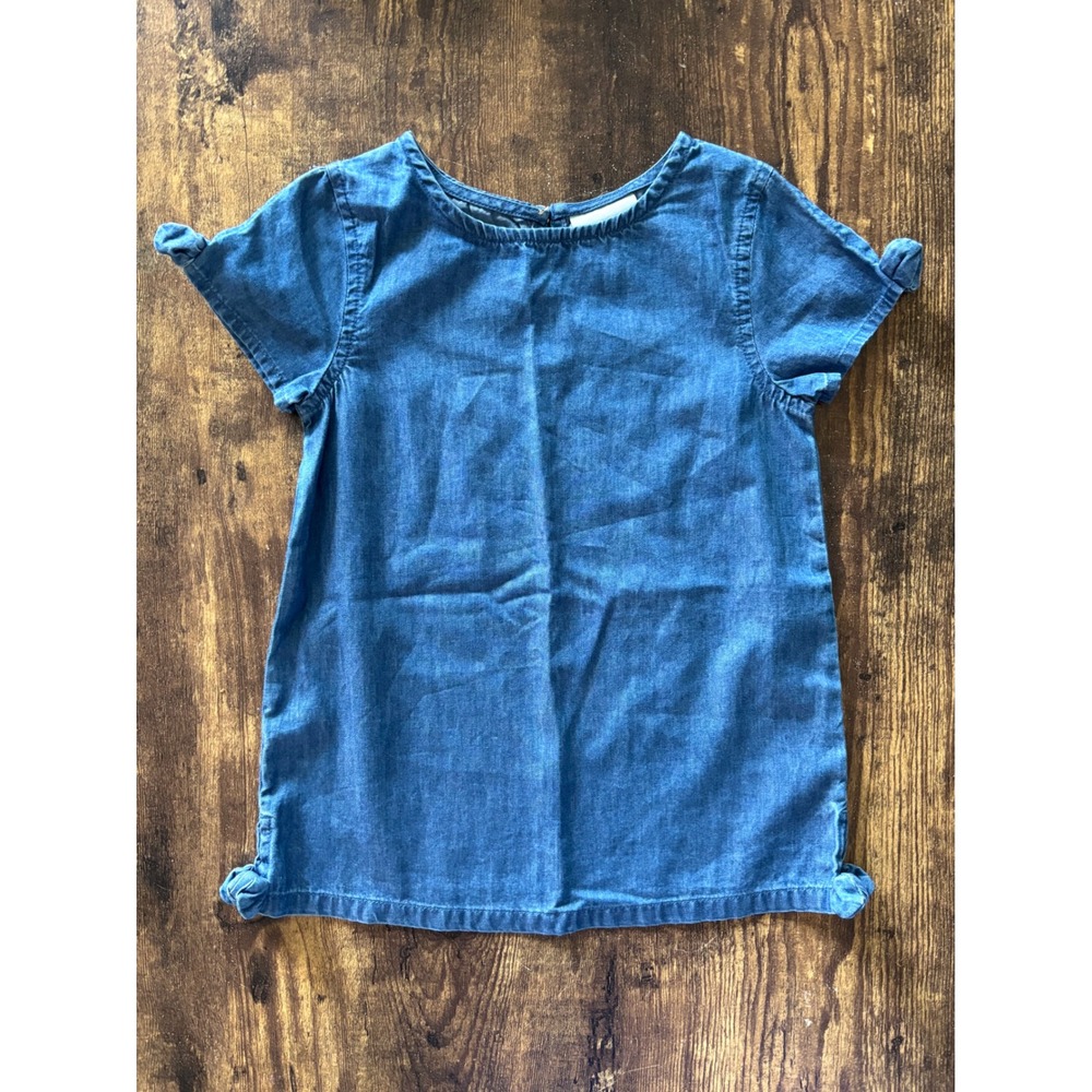 Genuine Kids from OshKosh Girls Blue Chambray Denim Top Short Sleeve 4T